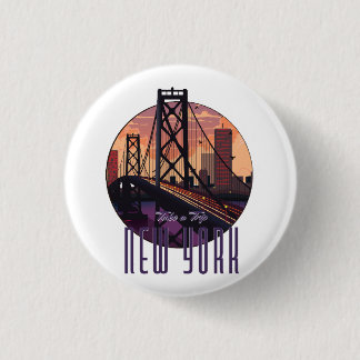 Travel To New York 3 Cm Round Badge