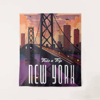 Travel To New York Tapestry