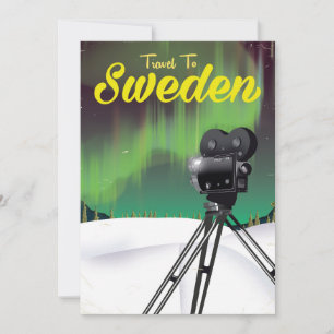 Travel to Sweden Northern lights Camera poster.