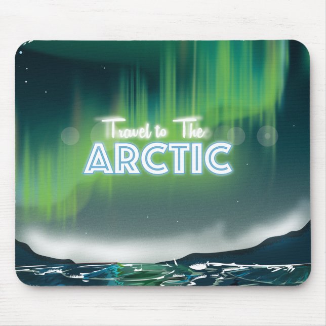 Travel to the Arctic Travel Poster Art Mouse Mat (Front)