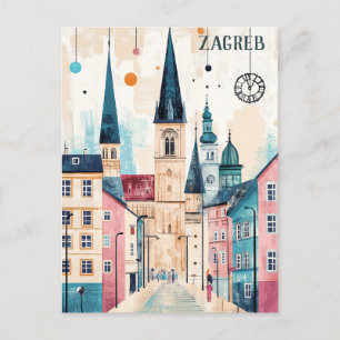 Travel to Zagreb Croatia Postcard