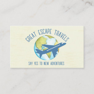 Travel tour vacation agent flights business card