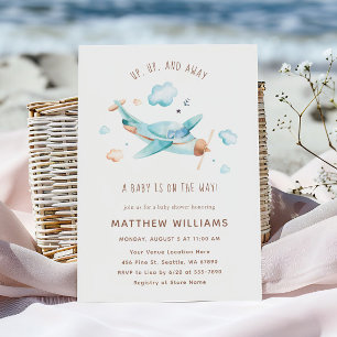 Travel Toy Aeroplane Boy Baby Shower Invitation