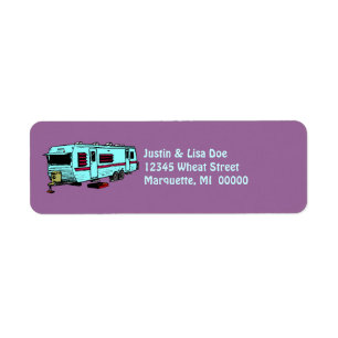 Travel Trailer Camp Glamping Camper Address Labels