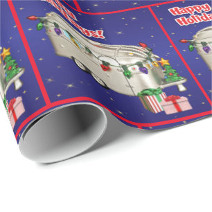 Travel Trailer Camper With Lights Gifts  Christmas Wrapping Paper