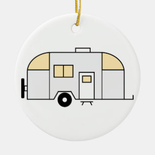Travel Trailer Ceramic Tree Decoration