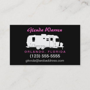 Travel Trailer RV Silhouette Calling Card