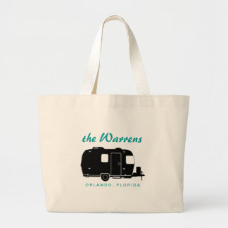 Travel Trailer RV Silhouette Graphic Large Tote Bag