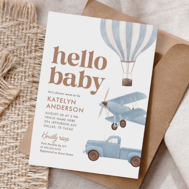 Travel Transportation Baby Shower Invitation (Creator Uploaded)