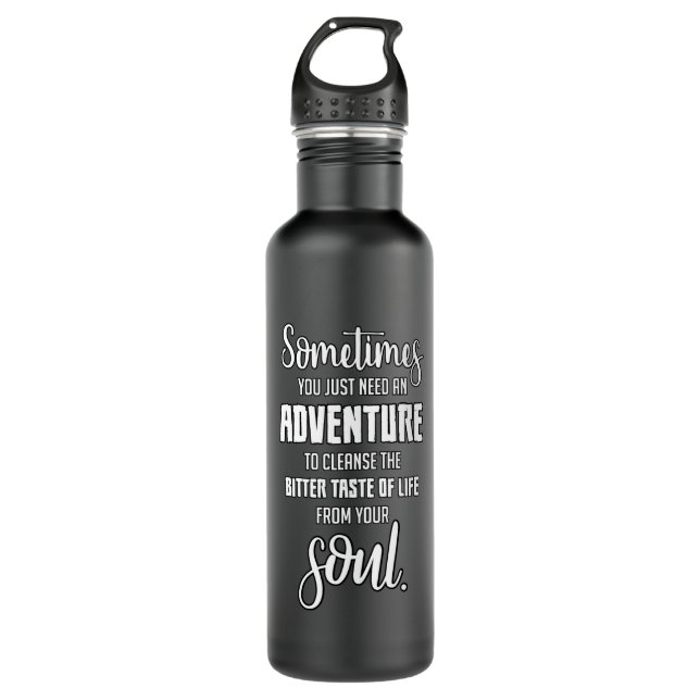 Travel Travelling Quotes Adventure Quote Gift Idea 710 Ml Water Bottle (Front)