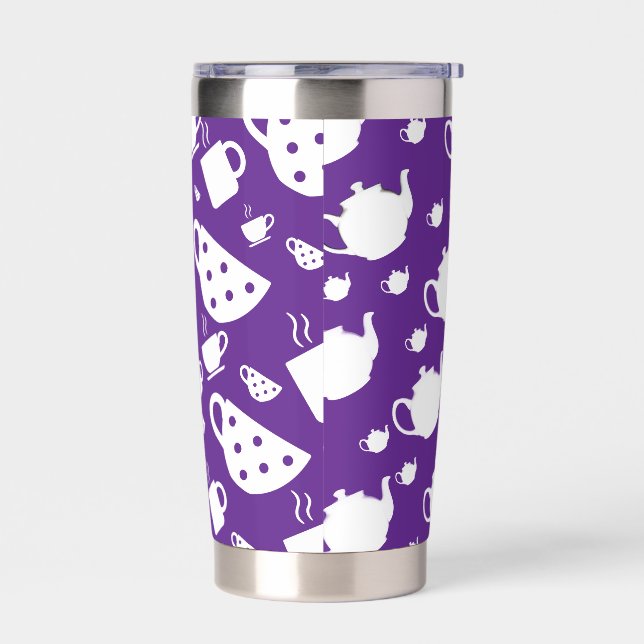 Travel Tumbler with Coffee Tea Pattern (Left)