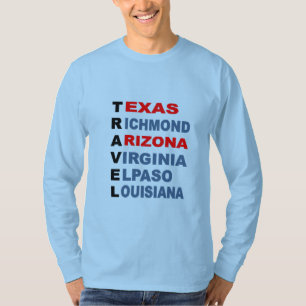 TRAVEL USA Men's Light Blue T-shirt
