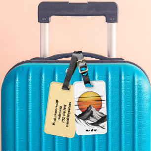 Travel Vacation Adventure Mountain Cloud Landscape Luggage Tag