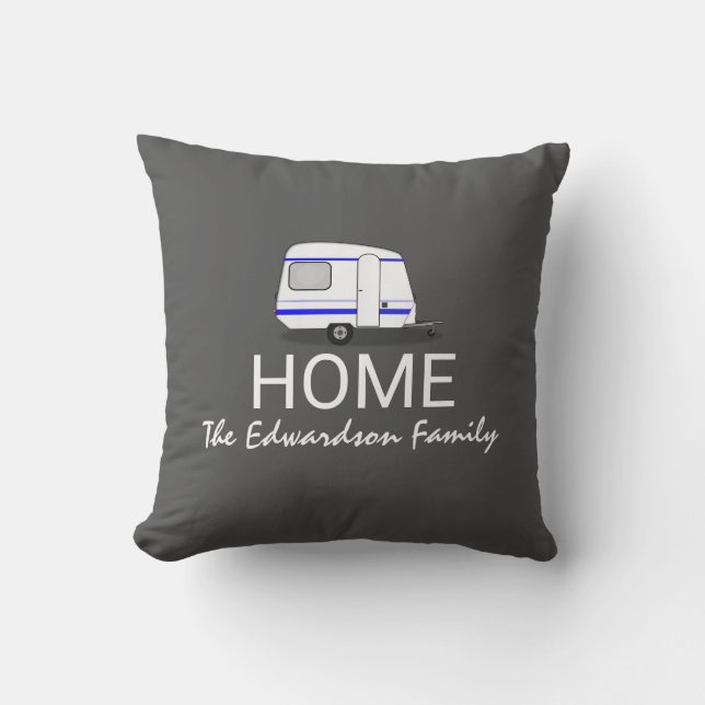 Travel vacation caravan Home Family monogram Cushion (Front)