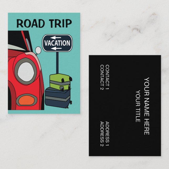 Travel Vacation Road Trip Business Card (Front/Back)