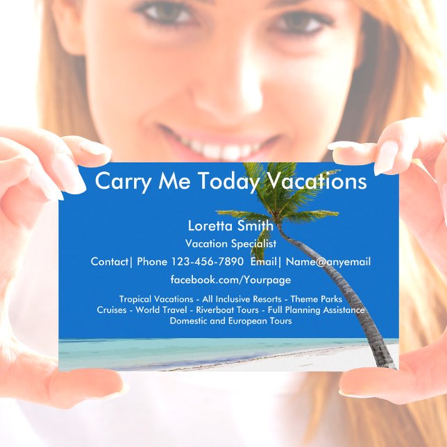 Travel Vacation Specialist Business Card (Creator Uploaded)
