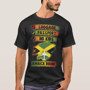 Travel Vacation To Jamaica Bound Luggage Passport T-Shirt