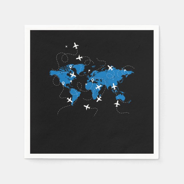 Travel Vintage Aircraft Flyer Gift Napkin (Front)