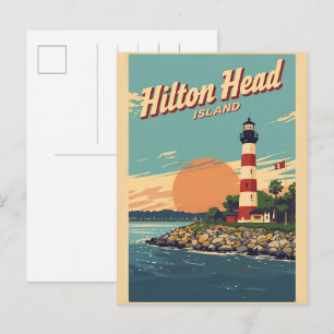 Travel vintage Hilton Head Island lighthouse gifts Postcard