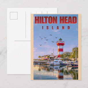 Travel vintage Hilton Head Island lighthouse gifts Postcard