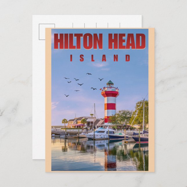 Travel vintage Hilton Head Island lighthouse gifts Postcard (Front/Back)