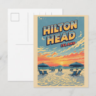 Travel vintage Hilton Head Island lighthouse gifts Postcard