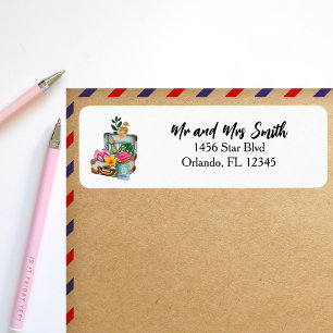 Travel Vintage Suitcase Passport Cute Watercolor
