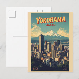 Travel vintage yokohama city japan Chinatown gifts Postcard