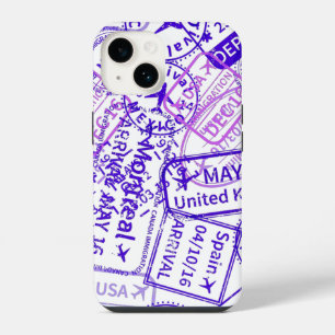 Travel Visa Rubber Stamps iPhone 14 Case