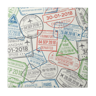 Travel Visa Stamp Tile