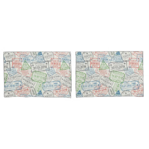 Travel Visa Stamps Pillowcase