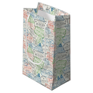 Travel Visa Stamps Small Gift Bag