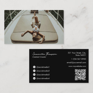 Travel Vlogger Influencer Content Creator Photo Business Card