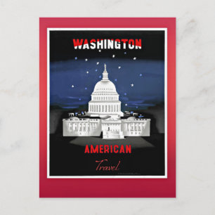 Travel Washington, vintage poster, Postcard