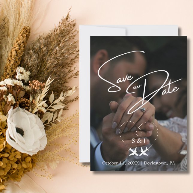 Travel Wedding Aeroplane Heart Modern Save The Dat Invitation (Creator Uploaded)