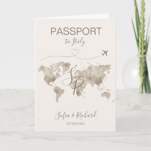 Travel Wedding Destination Passport World Map Invi Invitation