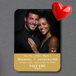 Travel Wedding Gold Elegant Save the Date Photo  Magnet<br><div class="desc">Your love story is one for the ages, and this elegant travel themed save the date magnet is the perfect way to announce your journey together begins. Personalize it with your favorite photo, names, wedding date, and location for a keepsake your guests will proudly display long after your big day....</div>