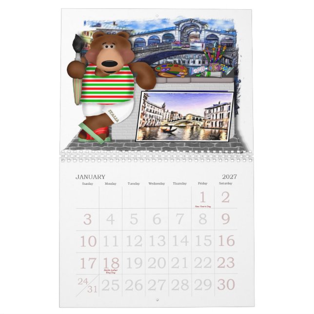 Travel With Bruno Marrone Calendar (Jan 2027)