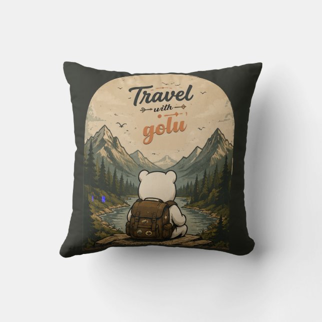 Travel With Golu Adventure Cushion (Back)