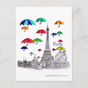 Travel with Umbrellas Postcard