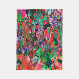 Travel World Abstract City Building Skyline Fleece Blanket