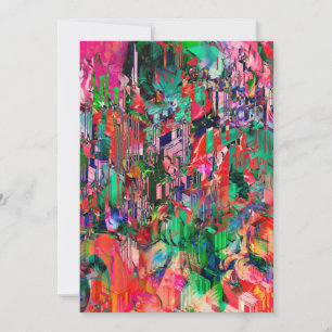 Travel World Abstract City Building Skyline Holiday Card