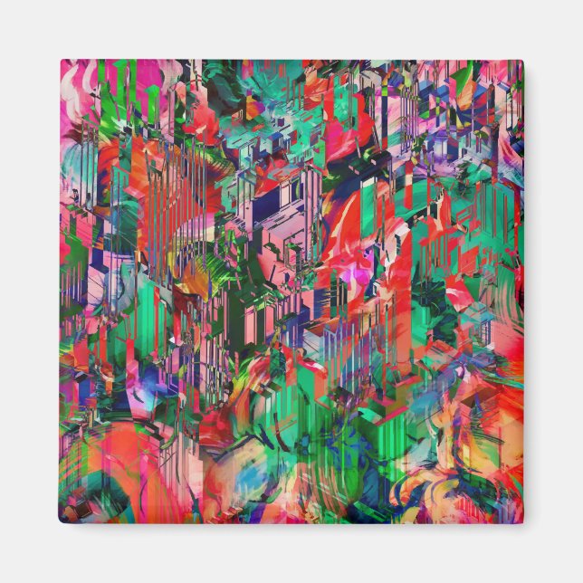 Travel World Abstract City Building Skyline Magnet (Front)