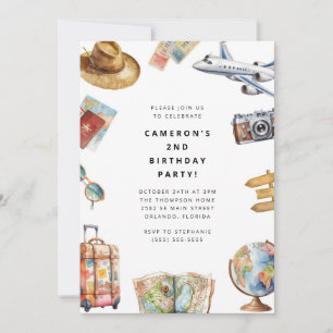 Travel World Birthday Invitation