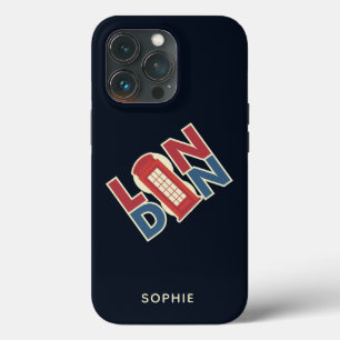 Travel World Cities London Blue Red Phone Box iPhone 13 Pro Case