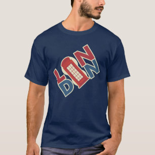Travel World Cities London Blue Red Phone Box Dad T-Shirt