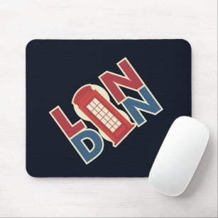 Travel World Cities London Blue Red Phone Box Mouse Mat
