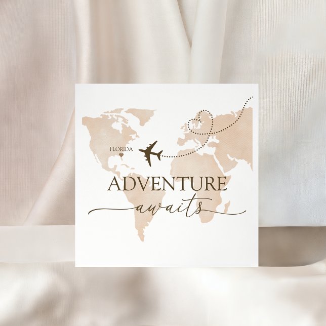 Travel World Map Adventure Awaits Napkins (Creator Uploaded)