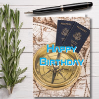 Travel, World Map, Passports, Compass, Birthday