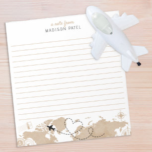 Travel World Map Personalised Notepad